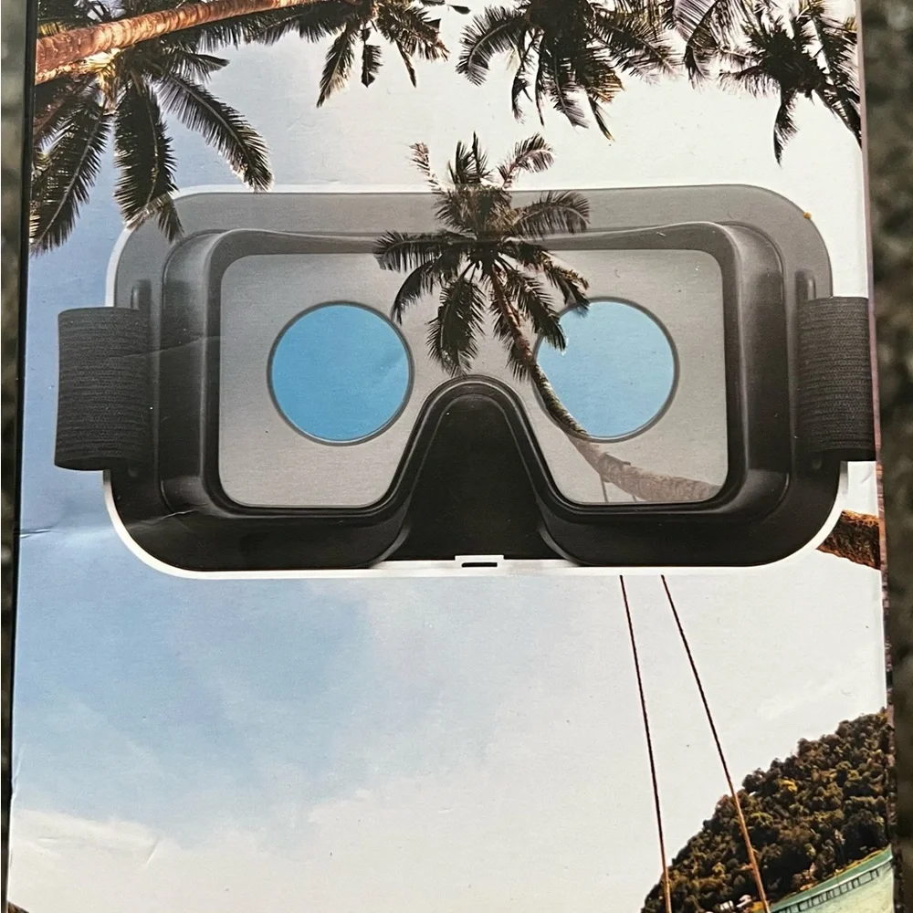 Sharper Image VR Headset with Built-in Headphones - Black and Gray